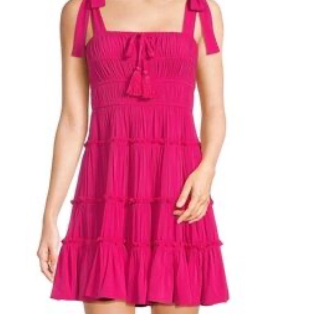 Chelsea & Violet Pink Sleeveless Dress with Bow Ties
